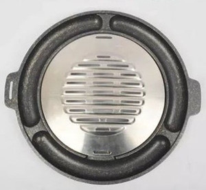 Commercial Korean BBQ Griddle Plate Round Non-stick Grill <strong>Pan</strong> with <strong>Egg</strong> Cheese Ring for Barbecue Restaurant Gas &amp; Charcoal Stove - Product Image 2