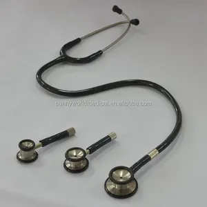 SW-ST19high qualité double tête en acier inoxydable stethoscop en acier Inoxydable trois tête stéthoscope infantile et stéthoscope à double tête