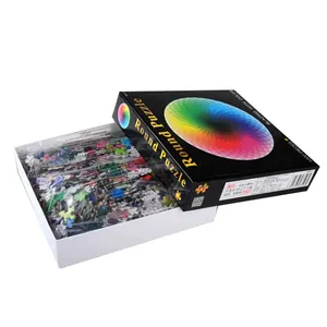 Papelão personalizado Rodada Rainbow 1000pcsJigsaw Quebra-cabeças para Adultos de direto da fábrica