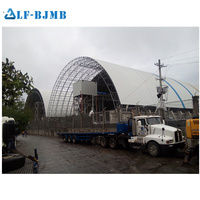Almacén prefabricado, construcción, espacio, estructura, almacenamiento de carbón, techo arqueado, en Filipinas