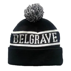 Fashion custom plain pom knitted beanie hat for USA