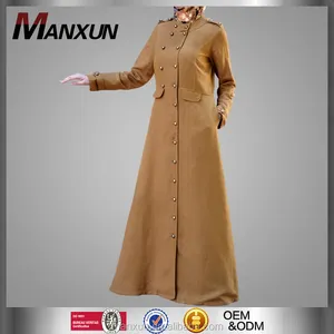 कफ्तान पोशाक दुबई मुस्लिम महिलाओं के लिए बटन सजावट के साथ 2016 लोकप्रिय डिजाइन पहनने