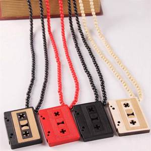 Collar con colgante de cinta de madera de estilo <span class=keywords><strong>Hip</strong></span> <span class=keywords><strong>Hop</strong></span> para chicos - Product Image 6