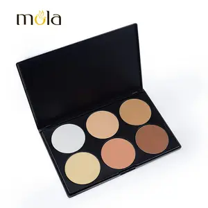 OEM contorno barato 6 colores paleta de maquillaje, etiqueta privada 6 colores paleta de contorno de resalte