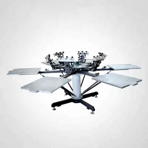 6 color six station manual carousel t shirt screen printing press with mico registration for sale