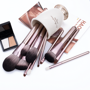 Kabuki — brosse de maquillage à la mode, en cheveux <span class=keywords><strong>gris</strong></span> et violets, design vintage, 1/12 pièces - Product Image 2