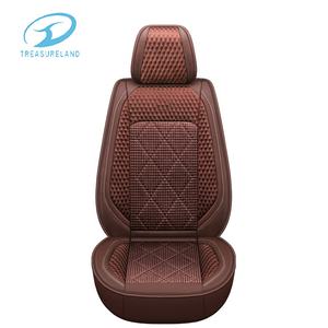Funda de asiento de coche de cuero PU de estilo deportivo fresco de verano nuevo conjunto completo de ajuste Universal con cojines y almohada de moda de seda helada - Product Image 2