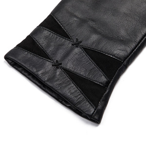 GL11 Female Black Dress Winter Real Leather <strong>Warm</strong> Driving <strong>Gloves</strong> Women - Product Image 6