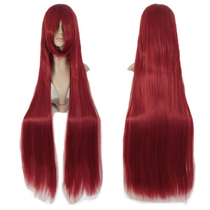 Lungo Rettilineo Parrucca Cosplay Rosso Fan Parrucca 40 pollici 100 Centimetri di trasporto Sintetico <span class=keywords><strong>Parrucche</strong></span> Dei Capelli - Product Image 4
