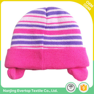 Proveedores al por mayor sombrero <span class=keywords><strong>de</strong></span> encargo <span class=keywords><strong>de</strong></span> moda rosa niñas <span class=keywords><strong>de</strong></span> invierno cálido tejer sombrero niños - Product Image 2