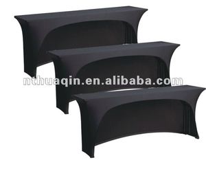 Khăn Trải Bàn Hình Chữ Nhật 6ft Màu Đen, Khăn Trải Bàn Bằng Vải Spandex Co Giãn Được Trang Bị Hở Lưng - Product Image 2