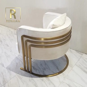 Đồ Nội Thất Phòng Khách Sang Trọng Hiện Đại Thiết Kế Mới Nhất Đồng Thau Khung Kim Loại Nhung Ghế Tay Ghế Ghế Giải Trí - Product Image 3