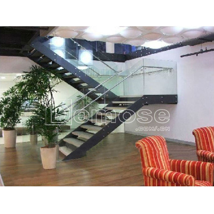 U-тип стекла деревянные лестницы дизайн