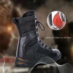 <span class=keywords><strong>Bottes</strong></span> tactiques super légères pour l'entraînement de randonnée en plein air Semelle extérieure en caoutchouc à fermeture éclair en <span class=keywords><strong>cuir</strong></span> <span class=keywords><strong>noir</strong></span> pour les saisons d'été et d'hiver - Product Image 3
