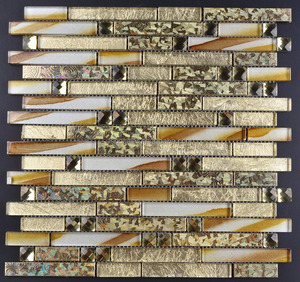 BSJ124 Tráng Men <span class=keywords><strong>3D</strong></span> Kim Cương Trang Trí Tường Vàng Lá Gương Kính Và Gạch Khảm Nhôm Cho Nhà Bếp Backsplash - Product Image 3