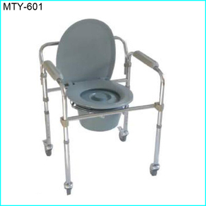 Chaise d'aisance de douche en aluminium avec fauteuil roulant d'aisance pour les patients Toilettes Fournitures de thérapie de réadaptation - Product Image 2