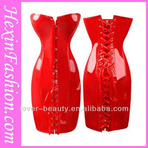 rouge brillant haute qualité femmes sexy corset pvc - Product Image 1