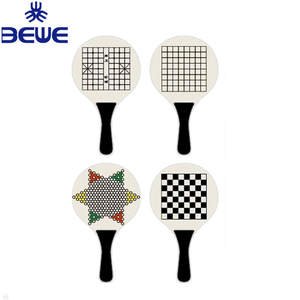 Promotional Custom Multifunctional Wooden Beach <strong>Racket</strong> with <strong>Chess</strong> Checkers <strong>Game</strong> - Product Image 4