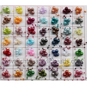 Flowers artificial imitation with cable chain flower garland with branch spary beads craft decoration - Product Image 4