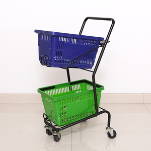 De plástico de colores de <span class=keywords><strong>la</strong></span> cesta de <span class=keywords><strong>la</strong></span> compra con mango para supermercado - Product Image 6