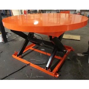 Electric <strong>rotating</strong> scissor <strong>lift</strong> <strong>table</strong> motor SLWCT 1000kg powered ce 12 months ral1023 tracffic yellow - Product Image 2
