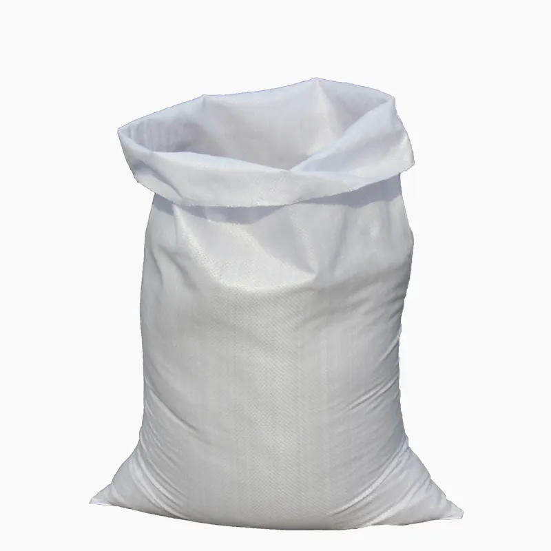 ถุงผ้าสีขาว Pp ทอถุงข้าวสำหรับ25กิโลกรัม50กิโลกรัม100กิโลกรัมบรรจุภัณฑ์