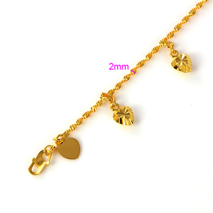 71186 xuping <span class=keywords><strong>Bracciale</strong></span> Trendy 2019 con Motivo a Onde Sottili, Charm a Campana e Cuore, Placcato Oro Emas Malese - Product Image 4