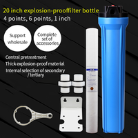 Grand boîtier de filtre à eau bleu domestique 20 pouces 2 étapes pré système de filtre à eau avec PP/CTO