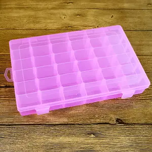 Plastic 36 Slots Beautiful Jewelry Nail Art Rhinestone Empty Storage Box Case Craft Travel Organizer Bead Holder