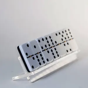 Pha Lê Acrylic Domino Trò chơi thiết lập với giá đỡ gạch lucite