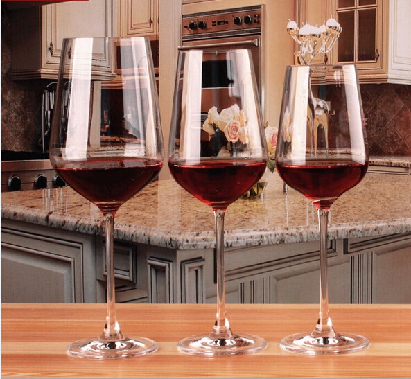 Wholesale Custom 15oz clear glass goblet lead-free crystal red wine glass