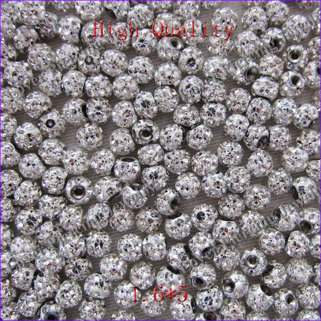 [FC-P01] Wholesale Steel Thread Body Jewelry Accessories Piercing Epoxy Balls Covering Crystal Loose Parts