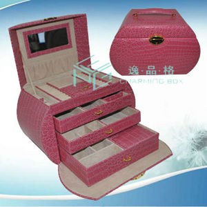 cuero caso elegante caja <span class=keywords><strong>de</strong></span> joyería <span class=keywords><strong>de</strong></span> cocodrilo PVC con cerradura, caja <span class=keywords><strong>de</strong></span> joyería <span class=keywords><strong>de</strong></span> cuero <span class=keywords><strong>de</strong></span> lujo, elegante vitrina jewerly - Product Image 3