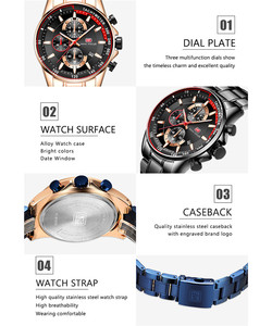 MINI FOCUS 0218G Orologio Blu da Uomo Minifocus, Movimento al Quarzo, Cinturino <span class=keywords><strong>in</strong></span> Metallo, Multifunzione con Calendario, Orologio Sportivo da Uomo di Lusso di Alta Gamma - Product Image 4
