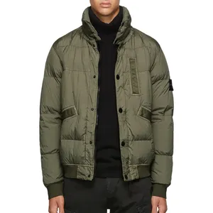 Abbigliamento personalizzato logo Mens di Modo Verde Verso Il Basso Puffer giacca invernale