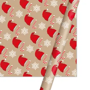 Индивидуальная крафт-бумага для упаковки подарков в рождественском стиле для бизнеса Amazon