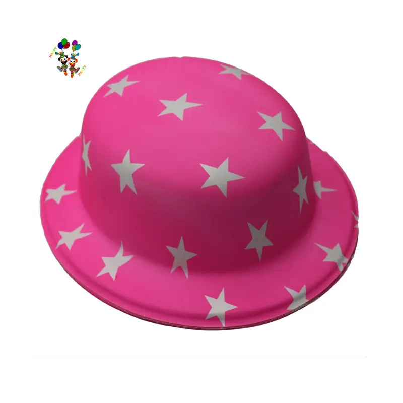 Дешевый котелок с узором в виде звезд на заказ для вечеринки по случаю Дня Рождения, пластиковые шляпы, HPC-2620
