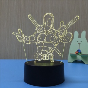 Lámpara de noche de <span class=keywords><strong>Spiderman</strong></span> para niños, luz LED de 7 colores, ilusión 3D, decoración creativa de visión LED - Product Image 1