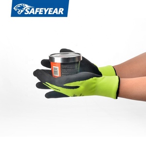 Micro Mousse Sable Noir Gants Enduits De Latex Avec Double Doublure En Polyester - Product Image 3