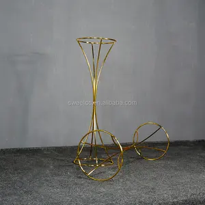 Suporte de vidro para decoração de casamento, vidro afiado, flor de metal para decoração de eventos