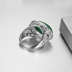 Onier degli uomini anello perfetto fabbrica di gioielli malachite anello della pietra preziosa lunetta impostazione all'ingrosso fatti a mano anello musulmano per gli uomini - Product Image 3