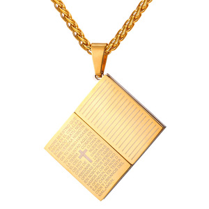Oro nero placcato blu 316L in acciaio inox ciondolo a forma di <span class=keywords><strong>libro</strong></span> collana gioielli ciondoli e ciondoli - Product Image 3