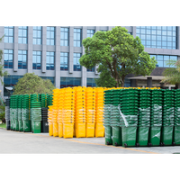 Chariot à déchets industriel à 2 roues en plastique pour l'extérieur, fabriqué en Chine, avec roues