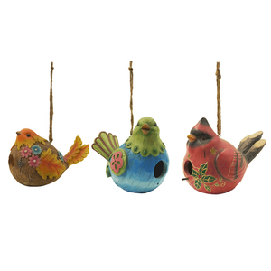 Encargo al por mayor polyresin poco acción colgante resina birdhouse - Product Image 3