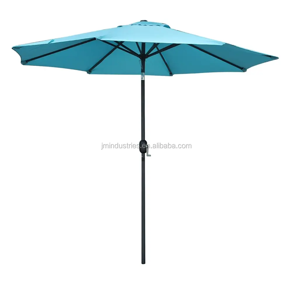 '알루미늄 안뜰 우산 UV 보호 페이드 방지 야외 시장 우산 푸시 버튼 틸트, 8 갈비,