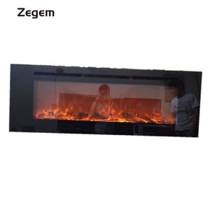 <span class=keywords><strong>Chimenea</strong></span> <span class=keywords><strong>Eléctrica</strong></span> de 60 Pulgadas con Vista <span class=keywords><strong>Panorámica</strong></span>, Calefactor con Efecto de Llama 3D, 12 Colores de Llama, Control Remoto, Diseño Moderno en Negro, Protección Contra Sobrecalentamiento - Product Image 2