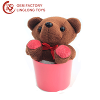 Accesorios móviles de peluche personalizados, oso de dibujos animados, limpiador de pantalla de teléfono de oso blanco con llavero