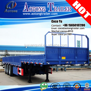 AOTONG fábrica directa de alta marco de pórtico o <span class=keywords><strong>portal</strong></span> 40ft transporte de carga plana parrilla lateral semi remolque - Product Image 4