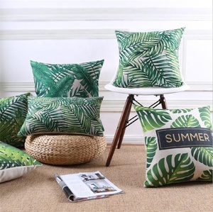 Tropical Plant Leaves Summer Cushion <strong>Cover</strong> Cotton <strong>Sofa</strong> Home Decoration Linen <strong>Throw</strong> Pillow <strong>Covers</strong> - Product Image 5