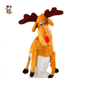 Robe fantaisie de noël en mousse polaire, Costume de renne, chapeaux de fête de noël amusants HPC-1818 - Product Image 1